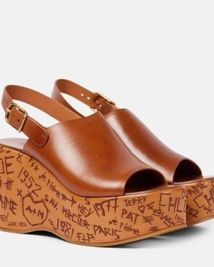 Chloé Wedge Sandals Maxime - Brown