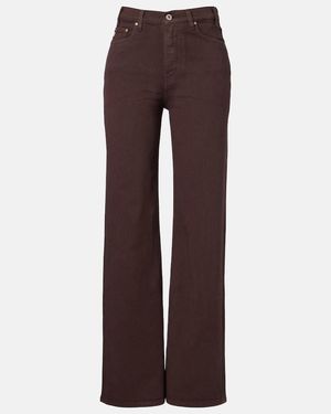 AG Jeans New Baggy Wide-Leg Jeans - Brown