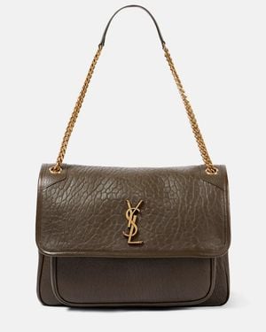 Saint Laurent Niki Large Leather Shoulder Bag - Brown