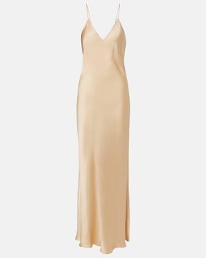 Isabel Marant Vestido Lencero Nevana De Saten - Neutro