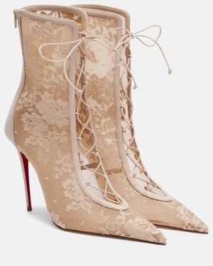 Christian Louboutin Km Lace Booties 100 - Natural