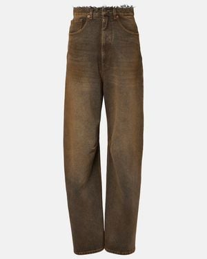 MM6 by Maison Margiela Faded Straight Jeans - Brown