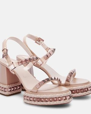 Christian Louboutin Superaclou 85 Leather Platform Sandals - Pink