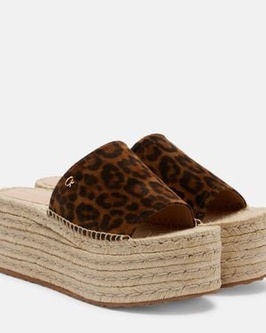 Gianvito Rossi Leopard-Print Suede Espadrille Sandals - Brown