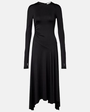 Victoria Beckham Gathered Asymmetric Midi Dress - Black