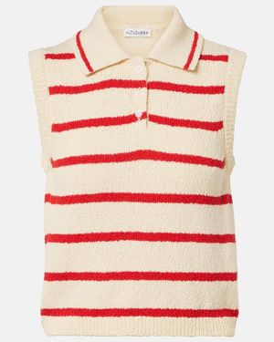 Altuzarra Elmer Striped Cotton-Blend Top - Red