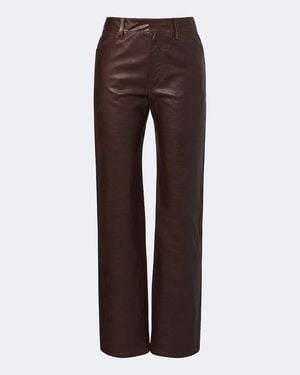 Lemaire Leather Straight Trousers - Brown