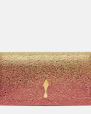 Christian Louboutin Clutch Bettina Small De Piel Adornado - Rojo