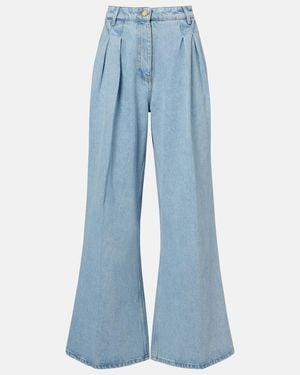 Nina Ricci Jeans Anchos De Tiro Alto - Azul
