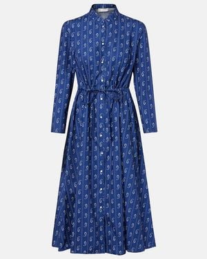 Tory Burch Printed Cotton Shirt Dress - Blue