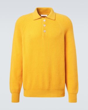 Umit Benan Diana Cashmere Polo Jumper - Yellow