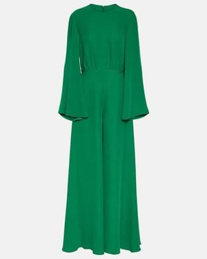 Valentino Cady Couture Silk Jumpsuit - Green