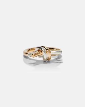 Bottega Veneta Knot-Plated Sterling Ring - White