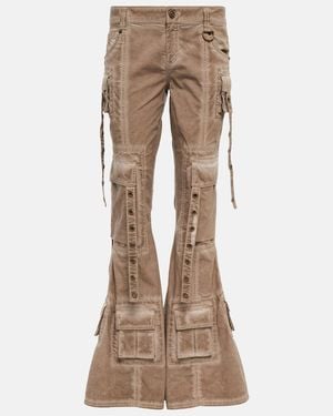 Blumarine Embellished Low-rise Flared Jeans - Natural