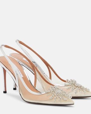 Aquazzura Crystal Firework Slingback Court Shoes - Natural