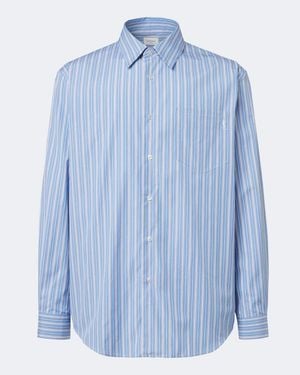 Saint Laurent Striped Cotton Poplin Shirt - Blue