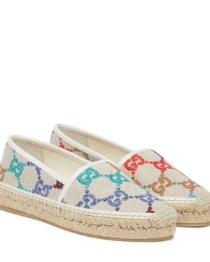 Gucci Espadrilles GG aus Leinen - Blau