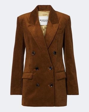Isabel Marant Rasma Cotton And Linen Corduroy Blazer - Brown