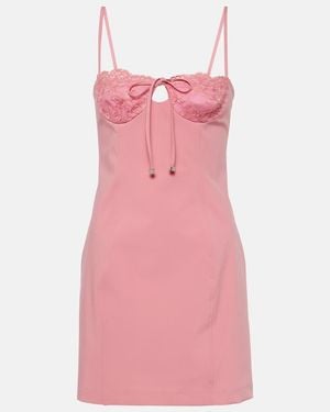 Blumarine Lace-Trimmed Minidress - Pink
