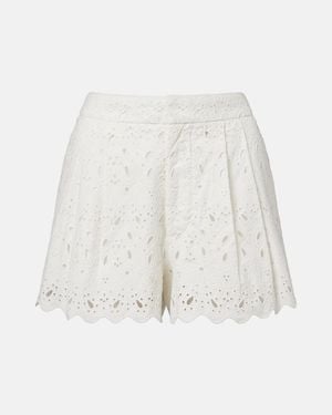 FRAME Shorts Paisley Eyelet - Bianco