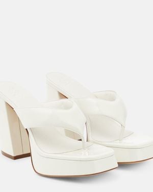 Gia Borghini Patent Leather Platform Sandals - White