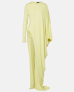 Tom Ford Asymmetric Crepe Jersey Maxi Dress - Yellow