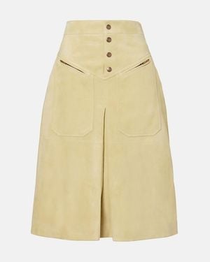Chloé Suede Midi Skirt - Yellow