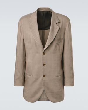Giorgio Armani Archivio Herringbone Blazer - Natural