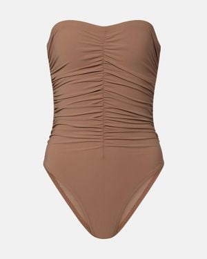 Karla Colletto Basics Ruched Swimsuit - Brown