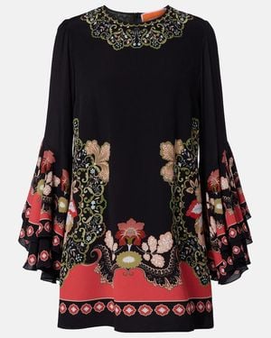 La DoubleJ Friday Printed Crepe Minidress - Black
