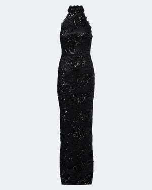 Rebecca Vallance Beau Sequined Halterneck Gown - Black