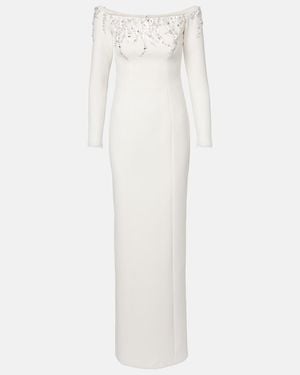 Safiyaa Bridal Gioia Embellished Crepe Gown - White