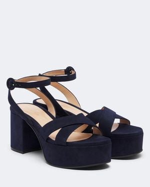 Gianvito Rossi Sabrina Suede Platform Sandals - Blue