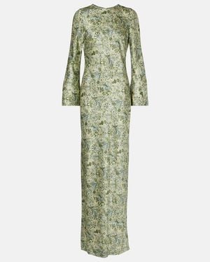 Veronica Beard Gemma Printed Silk-Blend Maxi Dress - Green
