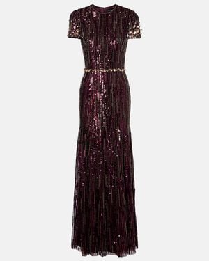 Jenny Packham Ninetta Sequined Gown - Purple