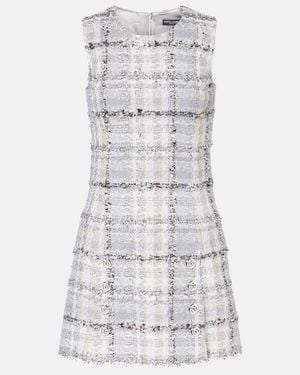 Dolce & Gabbana Checked Lame Tweed Minidress - Grey