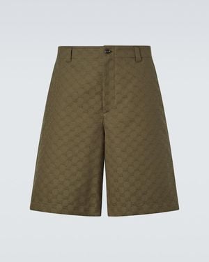 Gucci Bermuda-Shorts Gg Aus Einem Baumwollgemisch - Grün
