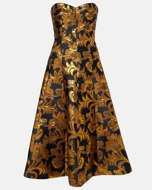 Etro Semi-Sheer Strapless Lame Maxi Dress - Metallic
