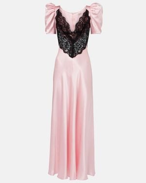 Rodarte Cocktailkleid Aus Seide Mit Spitze - Pink