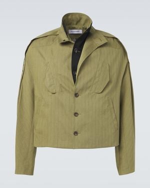 Kiko Kostadinov Egreta Stiped Cotton-Blend Jacket - Green