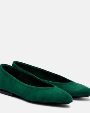 Loro Piana Ballerines Primula En Daim - Vert