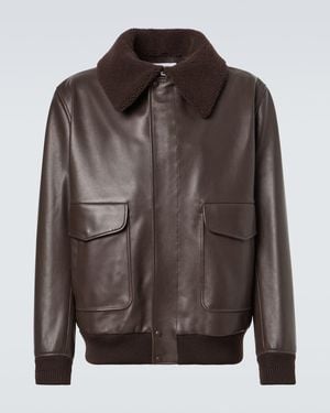 Gabriela Hearst Chaqueta Bomber De Piel Con Borrego - Marrón