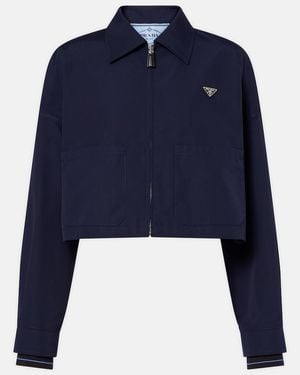 Prada Poplin Blouson Jacket - Blue