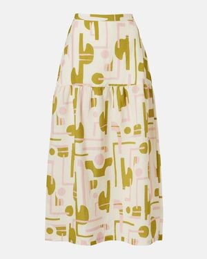 Adriana Degreas Balearic Printed Midi Skirt - Metallic
