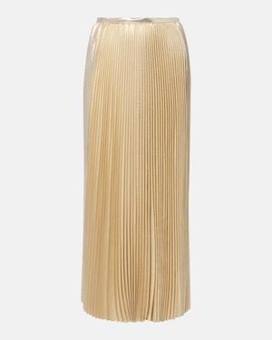 JOSEPH Essai Silk-Blend Lame Midi Skirt - Natural
