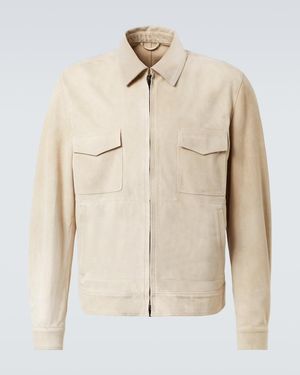 Thom Sweeney Suede Blouson - Natural
