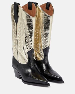 Paris Texas Botas Cowboy Rosario De Piel - Verde