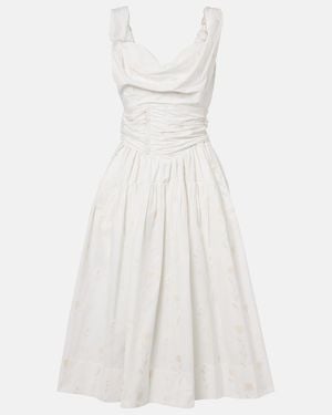 Vivienne Westwood Sunday Floral Cotton-Blend Corset Dress - White