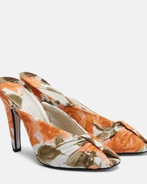 Chloé Mules Suzie Florales - Marrón