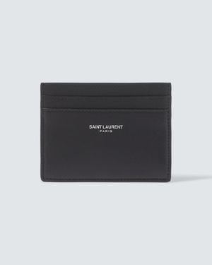 Saint Laurent Kartenetui Aus Leder - Schwarz